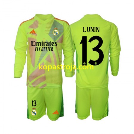 Billiga Fotbollströjor Real Madrid Lunin 13 Målvakt Barn Fjärde tröja 2024/25 Långärmad